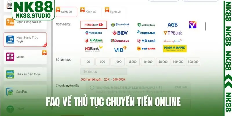 FAQ về thủ tục chuyển tiền online